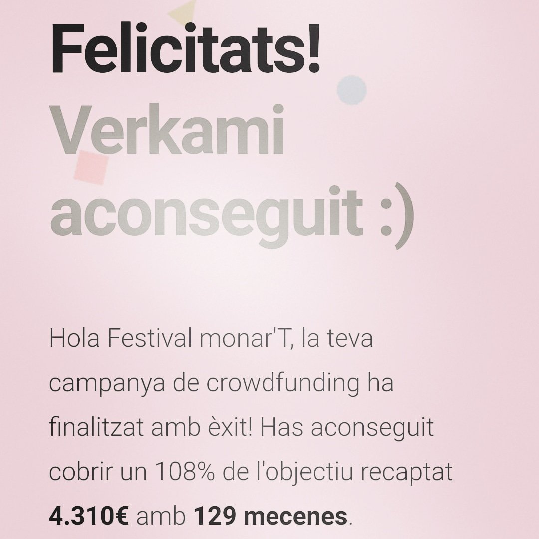 Assolit el Crowdfunding amb Verkami Festival monar'T